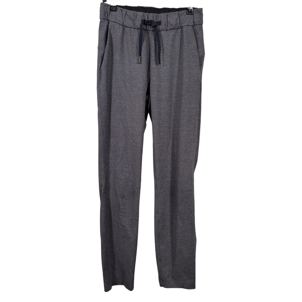 Lululemon Pants Womens 2 Heathered Black Gray On The Fly Tapered Luxtreme 7/8